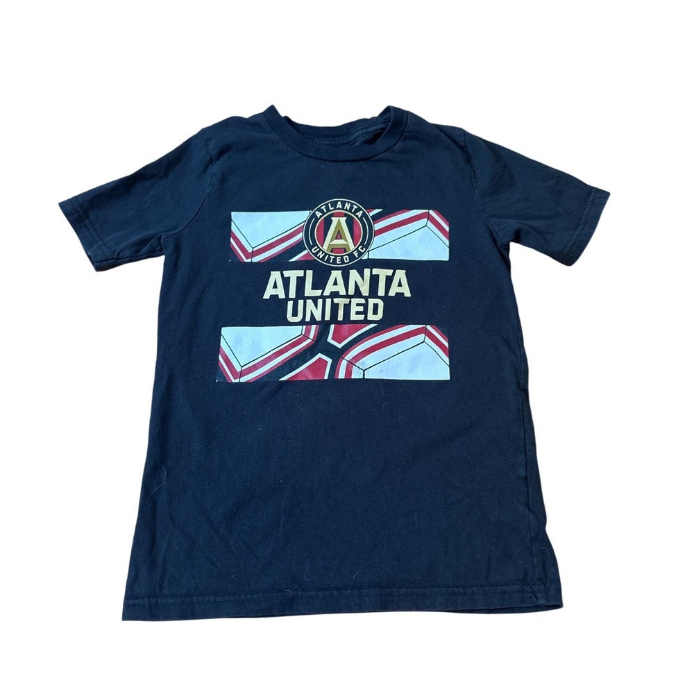 MLS Atlanta United FC T-Shirt Kids Black Short Sleeve Graphic Tee SIZE Small 8